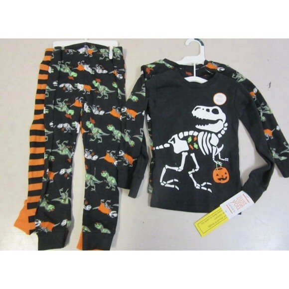 Carter's 4 Piece Glow in the Dark Dinosaur T-Rex Halloween Pajama Set 18 Months - Picture 8 of 9